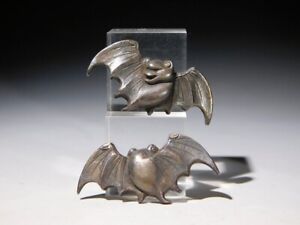Rare Flying Bat Kinko Menuki Edo Original Tsuba Sword Antique