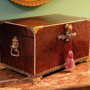 Antique French Large Ormolu Table Work Box
