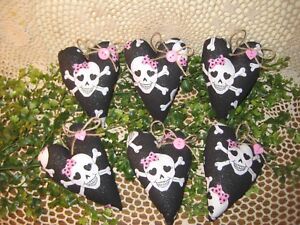 Handmade Valentine Gifts 6 Hearts Bowl Fillers Wreath Accents Fabric Ornaments