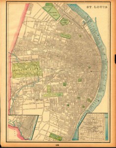 Vintage 1895 Kansas City Or St Louis Map City Original 14 5 Inch By 11 Inch