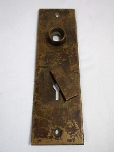Vintage Door Knob Back Plate Hardware Security Keyhole Brass Skeleton Key
