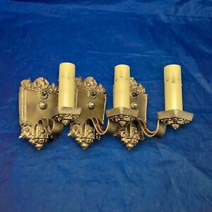 Antique Riddle Co Original Finish Wall Sconces Set Of 3 Three Nice 107a