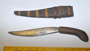 Wwii Philippine 12 Moro Lahot Knife Dagger Wood Scabbard Sheath