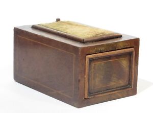 Antique Pin Cushion Wood Sewing Box W Opening Mechanism