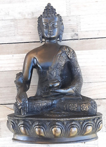 Antique Bronze Buddha Figure 1800 S In Excellent Condition