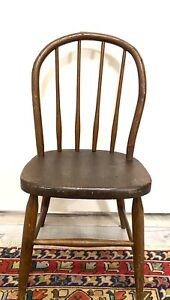 Chair Heywood Wakefield Child S Primitive Spindle Back Bentwood Wood Antique