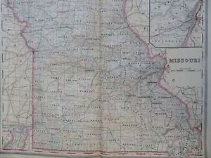 Missouri St Louis Kansas City 1889 93 Bradley Folio Hand Color Detail Map