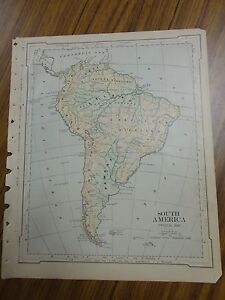 Nice Color Physical Map Of South America Printed 1896 By American Book Co 