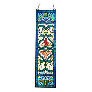 Window Panel Handcrafted Victorian Stained Glass Fleur De Lis River Of Goods New