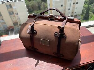Vintage Doctor Bag Medical Bag Travel Bag Leather Canvas
