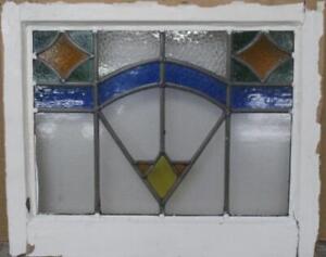 Old English Leaded Stained Glass Window Cute Geometric 21 5 X 17 5 