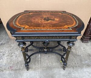 G Herter Signed Inlaid Center Table