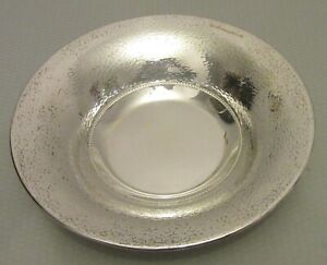 925 Lavorato A Mano Italy Hand Hammered Sterling Silver Dish 8 Modernist Bowl
