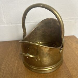 Vintage Solid Brass Fireside Coal Wood Scuttle Bucket Gastco Made In In India