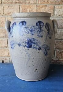 19th Century Cobalt Decorated Stoneware Crock