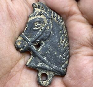 Ancient Roman Bronze Horse Head Fitting Legionaire Cavalry Equipment