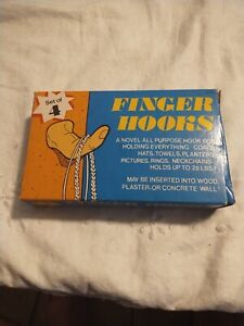 Vintage Box Of 4 Finger Wall Hooks Nib