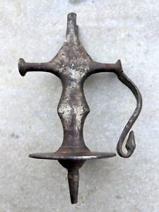 Vintage Old Hand Carved Solid Iron Maratha Rajput Rare Shape Sword Hilt Handle