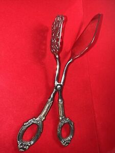 Germany Vintage Sterling Silver Handle Pastry Sandwich Cookie Tongs 240mm 9 6 