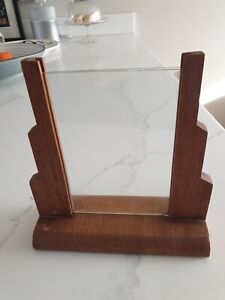 Vintage Art Deco Wooden 1930 S Photo Picture Frame Glass 6 75 X 6 25 Wide