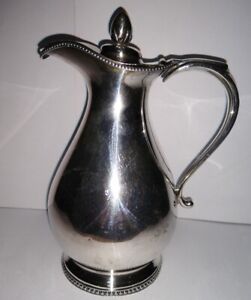 Silverplate Victorian 7 Claret Pitcher Or Jug W Hinged Cover