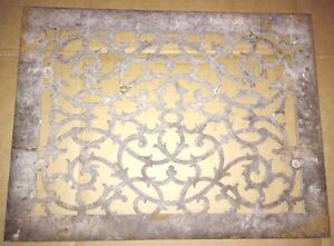Antique 15x12 Cold Air Return Heat Cast Grate Decorative Floor Vent Old No Vent