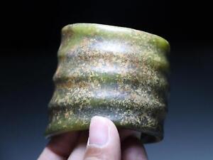 China Ancient Liangzhu Culture Old Green Jade Stone Hairpin Yubi Pei Pendant Jx8