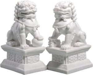 Foo Dogs Of Pair Guardian Lion Statues Beijing Lions Chinese Feng Shui Decor 4in