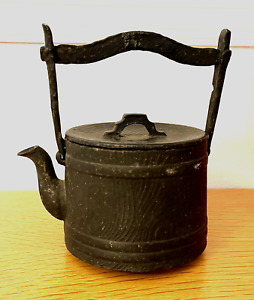 Antique C 1884 Japanese Artisan Signed Teoke Tetsubin Iron Tea Kettle Pot Teapot