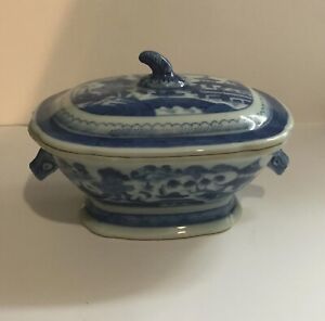 Antique Canton Ware Export Porcelain Tureen 18th 19th Century Qing