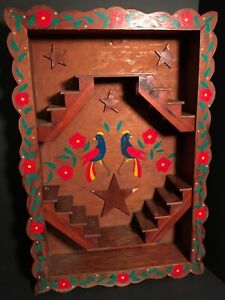 Pennsylvania Dutch Painted Wood Stairway To Heaven Shelf Circa 1940 Excellent