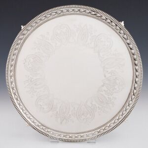 Footed Sterling Silver Salver London 1861