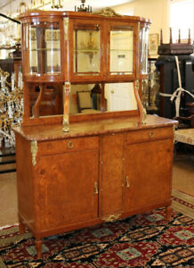 Beautiful French Louis Xvi Style Marble Cabinet Top Sideboard Server Buffet