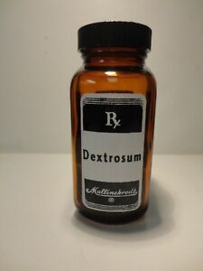 Vintage Mallinckrodt Blk Label Rx Prescription Bottles Is Dextrosum