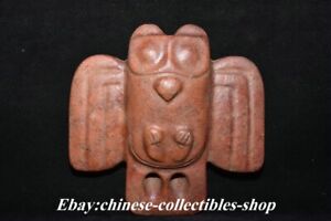 15 2cm Hongshan Culture Hetian Jade Carving Primitive Owl Bird Animal Statue