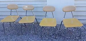 Vintage Schoolhouse Classroom Chairs Melsur Composite Bicycle Chrome Eames Era