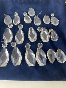 Vintage Chandelier Prisms Glass Crystals Parts Repair Swag Art Crafts Read
