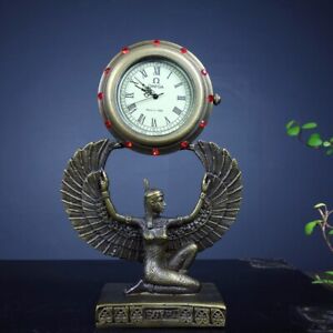 Chinese Antique Copper Cloisonne Exquisite Clock Statues Collection Home Decor
