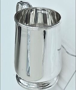 Superb Art Deco Sterling Silver Pint Tankard Mug By Synyer Beddoes 1929 322g