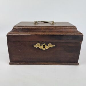 Antique Georgian Chippendale Style Mahogany Tea Caddy With 3 Toleware Cannisters