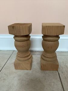 Vintage Wooden Italian Tuscany Millwork Mcm Table Legs 9 X 3 5 Pair