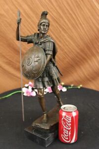 Signed Classic Roman Soldier Artwork Detailed Museum Quality Bronze Statue Gift