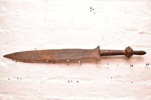 Antique Congo Old Spear Point African Knife Sword Weapon Ngulu Ngombe 23 5 