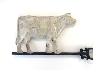 Antique Original Small Horned Cow Weathervane Directional Arrow 21 5 