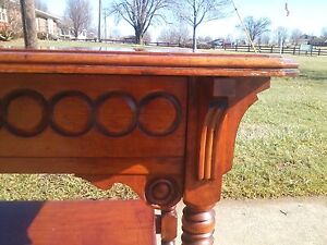 Beautiful Eastlake Spoon Carved Lawyer Library Table S E Paine Co 