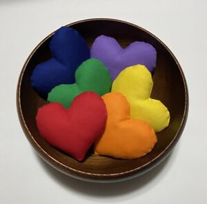 Country Home Decor 6 Rainbow Hearts Bowl Fillers Handmade Valentine Gifts