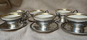 Antique Sterling Demitasse Cups Set Of 6 International Silver Company And Lenox