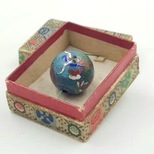 Netsuke Ojime Antique Japanese Cloisonne Bead Dragon Pattern Ojime Bead Inro