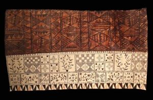 Tapa Cloth Painted Beated Bark Futuna Traditional Cloth Costume Toffe