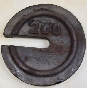 Antique Vintage Cast Iron Platform Scale Round Slotted Balance Beam Weight